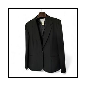 Bend Over Levi's Vintage 80s Black One Button Blazer Suit‎ Jacket Womens 14 Twee
